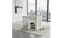 Unrestricted Combination Small Dog Kennel Fence Optional Roof Cover Indoor Dog Fence with Door Easy Assembly Modular Puppy Playpen for Young Dogs, Living Room