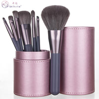 7-Piece Mini Travel Makeup Brush Set with Portable Bag for Face and Eyes