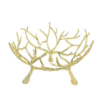 Luxury Gold Deer Antler Fruit Bowl, Alloy, Modern Minimalist