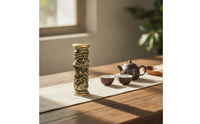 Dragon Pillar Ornament with Raised Design Antique Style Pillar Carving Miniature Ornament for Desk