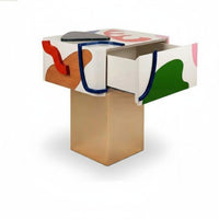 Nordic design Side Table with Storage Playful Design Cartoon Figure Side Table Minimalist visual design Nightstand distinctive Shape for Interior Designers, Apartment Dwellers, Bedroom, Living Room, Small areas, Entryway