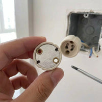 Bulb Holder for GU10 LED Ceramic Lamp, Self-locking GU10 Lamp Holder without Wire, Replacement Part for DIY Lighting, 4 Pack Ceramic Connector
