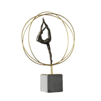 Gymnast Figurine with Pedestal Abstract Gymnast Sculpture Geometric Ornament for Art Lovers