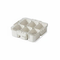 8-Compartment Food Storage Container Transparent Body Divided Serving Tray