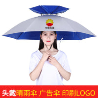 Double-Layer Head-Mounted Fishing Umbrella Hat with UV Protection