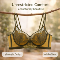 Push Up Bra with Full Coverage Lace and Comfortable Support, No Underwire Minimizer with Racerback Design for Work Wear and Loungewear