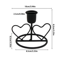 Heart Shaped Candle Holder Minimalist Style Wrought Iron Candlestick Paired Hearts Candle Holder for Valentine's Day, Dining Table, Wedding