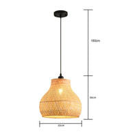 Bamboo Hanging Lamp Tranquil Influenced Woven Lampshade Retro Design Indoor Lighting for Tea Room