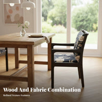 With Armrests Upholstered Wooden Chair Solid Wood Legs Spindle Back Dining Chair Ergonomic Backrest Armchair Minimalist Design for Students, Office Workers, Homeowners, Study, Bedroom, Living Room