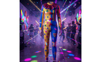 Clown Jumpsuit Form-Fitting-Hugging Clown Jumpsuit Long Sleeves Bodysuit Costume