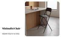 Space-Saving Foldable Bar Stool Portable Folding Stool with Backrest Minimalist Design Collapsible Seat Easy to Clean for Business Owners, Apartment Dwellers, Small Compact Areas, Kitchen, Balcony, Dining Room