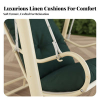 Weather-Resistant Single-Person Glider with Frame Sturdy Construction Hanging Chair Includes Comfortable Cushion Swinging Seat Year-Round Use for Couples, Homeowners, Seniors, Garden, Balcony, Backyard, Bedroom