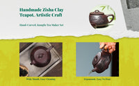 Handmade Yixing Lavender Clay Teapot, Large Capacity