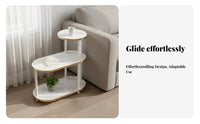 Space-Saving 3-Tier Rolling Utility Shelf Mobile Design Side Table Multi-Functional Household Furniture Multifunctional for Apartment Dwellers, Office Workers, Living Room, Bedroom, Small Areas, Entryway