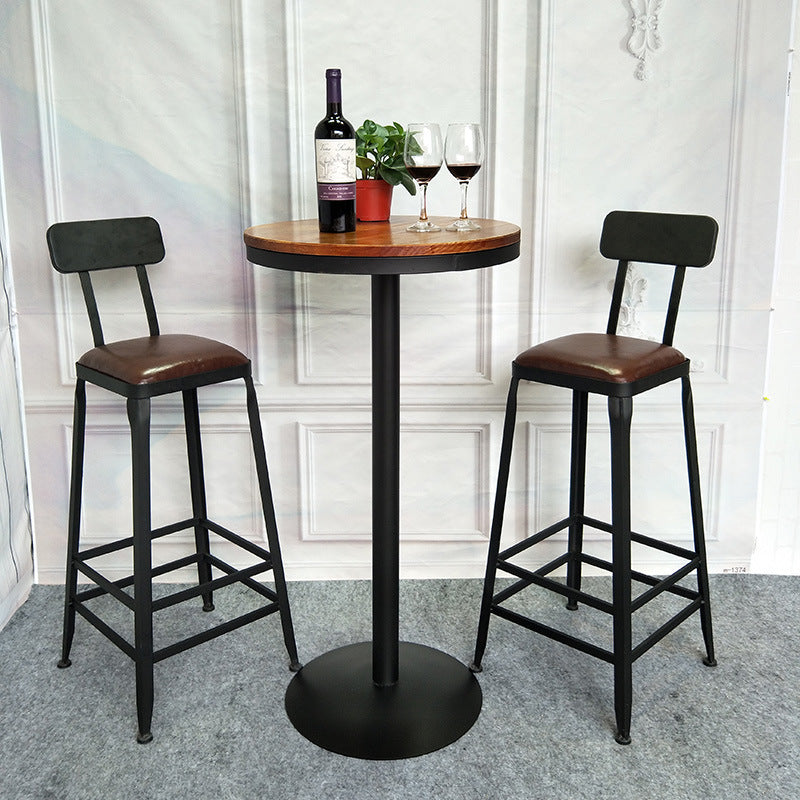 Industrial Style Bar Stool and Table Set for Cafe, Bar, or Home
