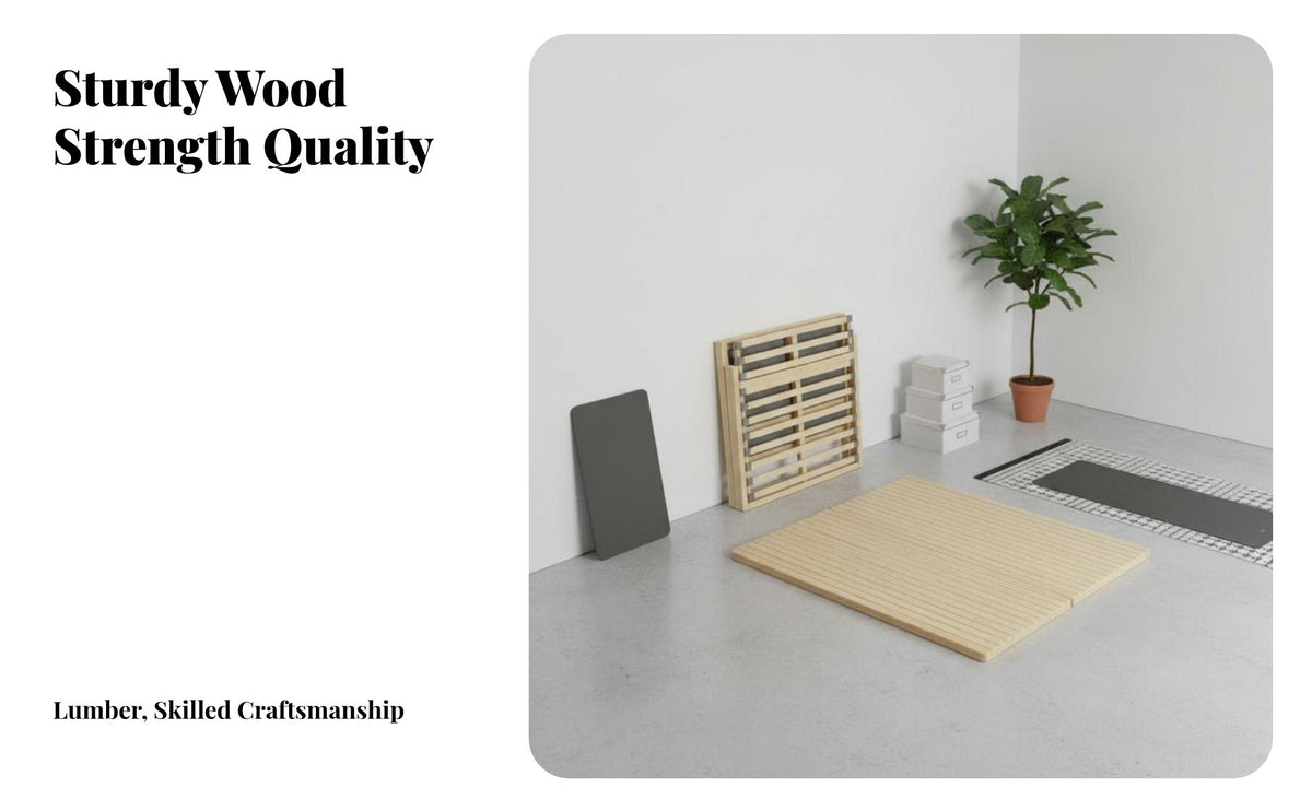 Folding Slat Frame Foldable Design Mattress Foundation Support Bed Base for People with spine Apartment Dwellers, Dorm Room