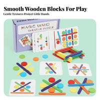 Natural Wood Construction Creative Thinking Brain Teaser Hand-Eye Coordination Wooden Color Matching Brain Teaser Fine Movement Skills Color Shape Matching Toy & Child-Safe for Children, Preschoolers, Toddlers, Kindergarten, Classroom