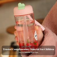 Straw Water Bottle Food Grade Material Portable Drink Cup Tumbler with Lid and Straw for Children, Students, Daily Use, Outdoor, Home