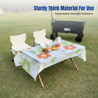 Disposable Tablecloth, Rectangular Waterproof Outdoor Dining Mat, Camping Table Cover, Assorted Designs, Windproof Stickers