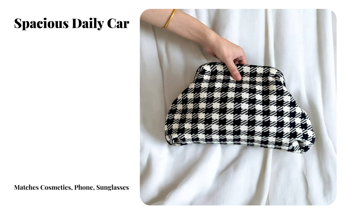 Knitted Puff Clutch Large Capacity Puff Pouch Bag Versatile Dumpling Clutch Bag for Trendsetters, Young Adults, Daily Use, Casual Outings, Shopping