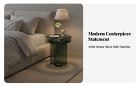 Round Glass Side Table Nordic Design Small Coffee Table Minimalist for Balcony, Bedroom, Office