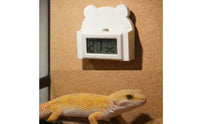 Suction Cup Mount Temperature Hygrometer Gauge LCD Display Temperature Humidity Meter Twin Reading Bear Thermometer for Herpetological Owners