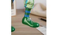 Handmade Ceramic Clown Doll Gift Hanging Leg Clown Figurine Handmade Home Decor Decorative for Shelf, Desk, Cabinet