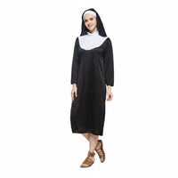 Full-Length Robe Nun attire Set timeless Design Cosplay Outfit Loose Fit Religious Costume Lightweight for Cosplayers, Party-& and attenders, actors, Halloween, Theatrical Performance, Stage Performances, religious institution Activities