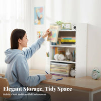 Multitier Design Expandable Desktop Organizer Space-Saving Desk Shelf Easy Assembly Book Rack Minimalist aesthetic for Students, work-from-home Workers, Professionals, Bedroom, Study Room