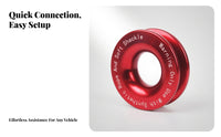Black Sleeve Winch Recovery Loop Compact Synthetic Rope Recovery Accessory Heavy Duty Vehicle Gear for Winching, Towing