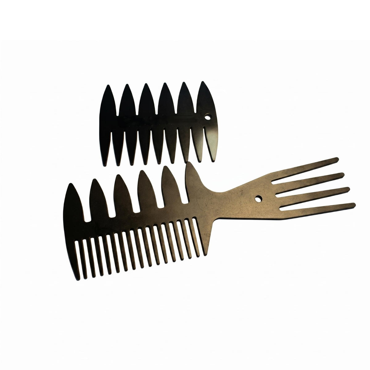 2 Pieces Stainless Steel Styling Comb Flat Design Wide Tooth Styling Comb Rust Resistant Beauty Tool