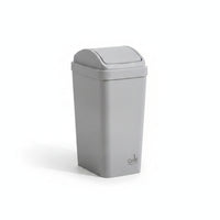 Covered Design Lidded Trash Can Matte Finish Swing-Top Trash Can Rounded Edges Wastebasket for Bathroom