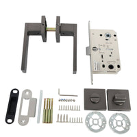 Door Lock Set Square Split Handle Lock Set Interior Hardware for Washroom