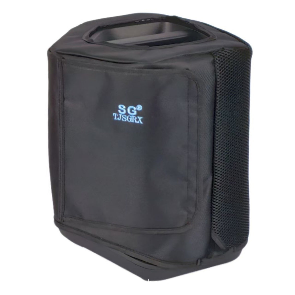 Top Handle Opening Portable Speaker Dust Cover Smooth Textile Portable Speaker Cover Black for Storage, Travel