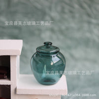 Miniature Dollhouse Glass Candy Jar Model for Food Play Scenes