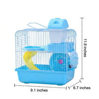 Multi-Level Hamster Cage with 3 Tiers, Spacious Hamster Habitat and Starter Cage with Exercise Wheel and Water Bottle, Suitable Small Animal Enclosure