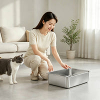 Extra Large Large-Capacity Cat Litter Tray Easy to Clean Stainless Steel Litter Tray Non Pet Supplies
