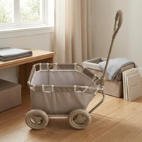 Foldable Pull Cart Padded Grip Foldable Wagon Metal Frame Transport Gear