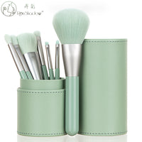 7-Piece Mini Travel Makeup Brush Set with Portable Bag for Face and Eyes