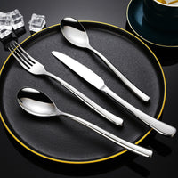 304 Stainless Steel Moonlight Series Cutlery Set with Titanium Plating - Dinner Knife, Fork, Spoon, Coffee Spoon