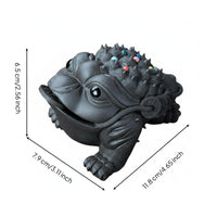 Tea Pet Frog Wealth Symbol Table Ornament Handmade Decor for Gift Display