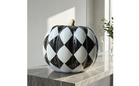 Golden Stem Pumpkin Decor Large Ceramic Ornament Heavy Home Decoration