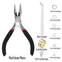 Jewelry Making Tool Kit with Pliers, Tweezers, Jump Ring Opener, and Earring Hooks