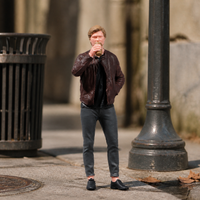 Miniature People Figures 1/24 1/43 1/64 1/87 Scale, Casual Street Scene Models with Coffee/Milk Tea