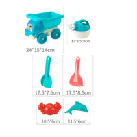 6 Pieces Colorful Sand Toy Set with Dump Truck Easy to Clean Beach Dump Truck Set Safe Watering Can with Sand Toys Sturdy for Toddlers
