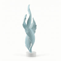 Feather Figurine with Round Base Sculptural Statue Elegant for Bookshelf