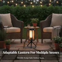 Waterproof Solar Effect Lantern Multiple Lighting Modes Hanging LED Lantern with Tripod Weather Resistant for Campers, Camping, Patio
