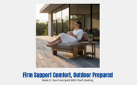 Modern Outdoor Teak and Aluminum Sofa, Nordic Design Patio Furniture, Waterproof & Sun Resistant, For Villa Garden
