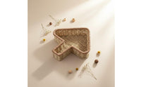 Paper Rope Woven Basket Handwoven Desktop Sundries Organizer Versatile Imitation Rattan Snack Tray for Living Room, Dresser Top, Washroom Counter