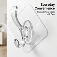Bedroom and Closet Organization Multi-Hook Strip Hook for Students, Transparent Sticky for Bathroom with Strong Grip